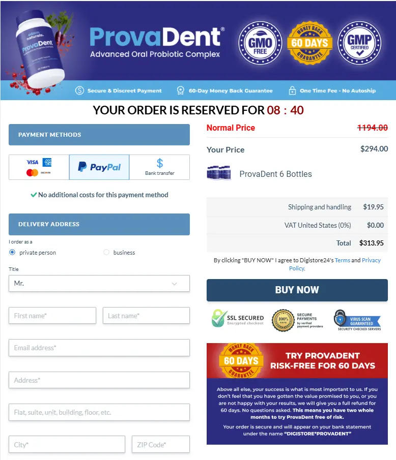 provadent buy - order now